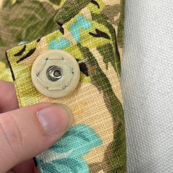 SOLS Loft Green Multicolor Floral Woven Snap Blazer - Picture 8 of 9